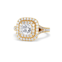 Anastasia GIA Diamond Halo Engagement Ring in 18K Gold 1.85ct G/VS