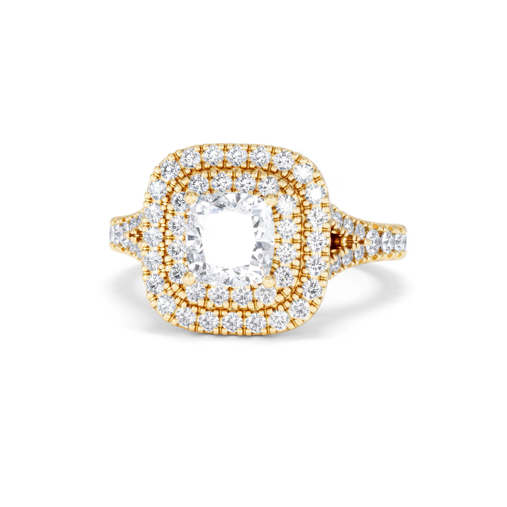 Anastasia GIA Diamond Halo Engagement Ring in 18K Gold 1.85ct G/VS