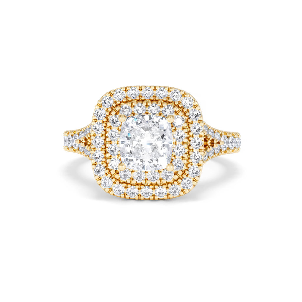 Anastasia GIA Diamond Halo Engagement Ring in 18K Gold 1.85ct G/VS