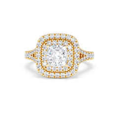 Anastasia GIA Diamond Halo Engagement Ring in 18K Gold 1.85ct G/VS