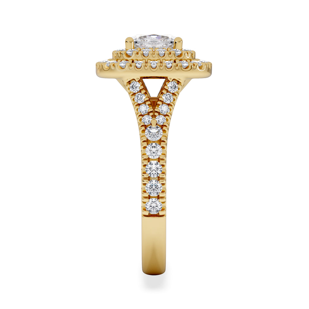 Anastasia GIA Diamond Halo Engagement Ring in 18K Gold 1.85ct G/VS