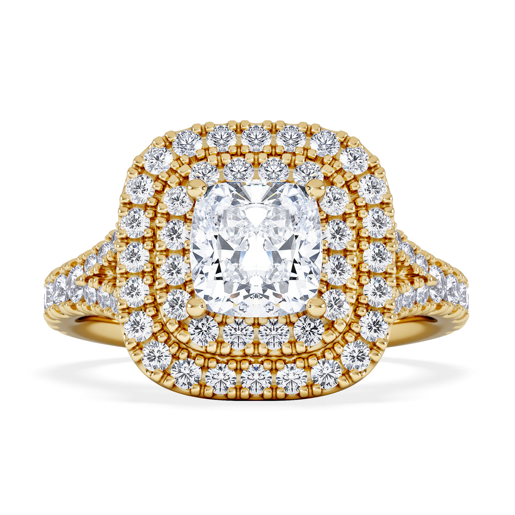 Anastasia GIA Diamond Halo Engagement Ring in 18K Gold 1.85ct G/VS