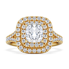 Anastasia GIA Diamond Halo Engagement Ring in 18K Gold 1.85ct G/VS