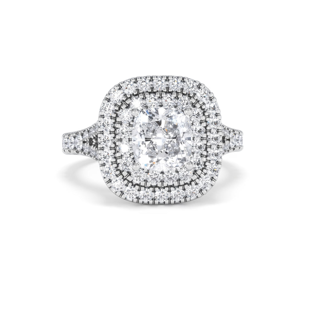 Anastasia Lab Diamond Halo Engagement Ring 18K White Gold 2.15ct F/VS1
