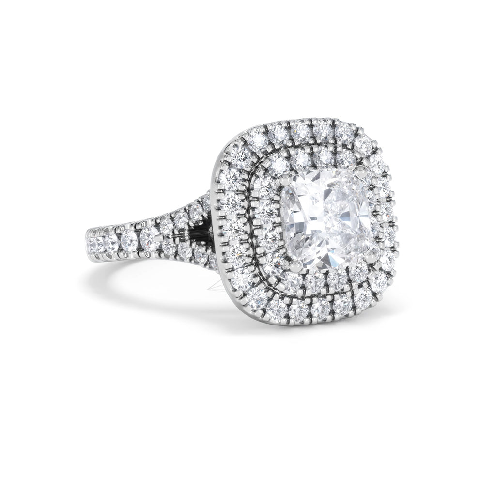 Anastasia Lab Diamond Halo Engagement Ring in Platinum 2.15ct F/VS1
