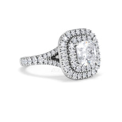 Anastasia Lab Diamond Halo Engagement Ring 18K White Gold 2.15ct F/VS1