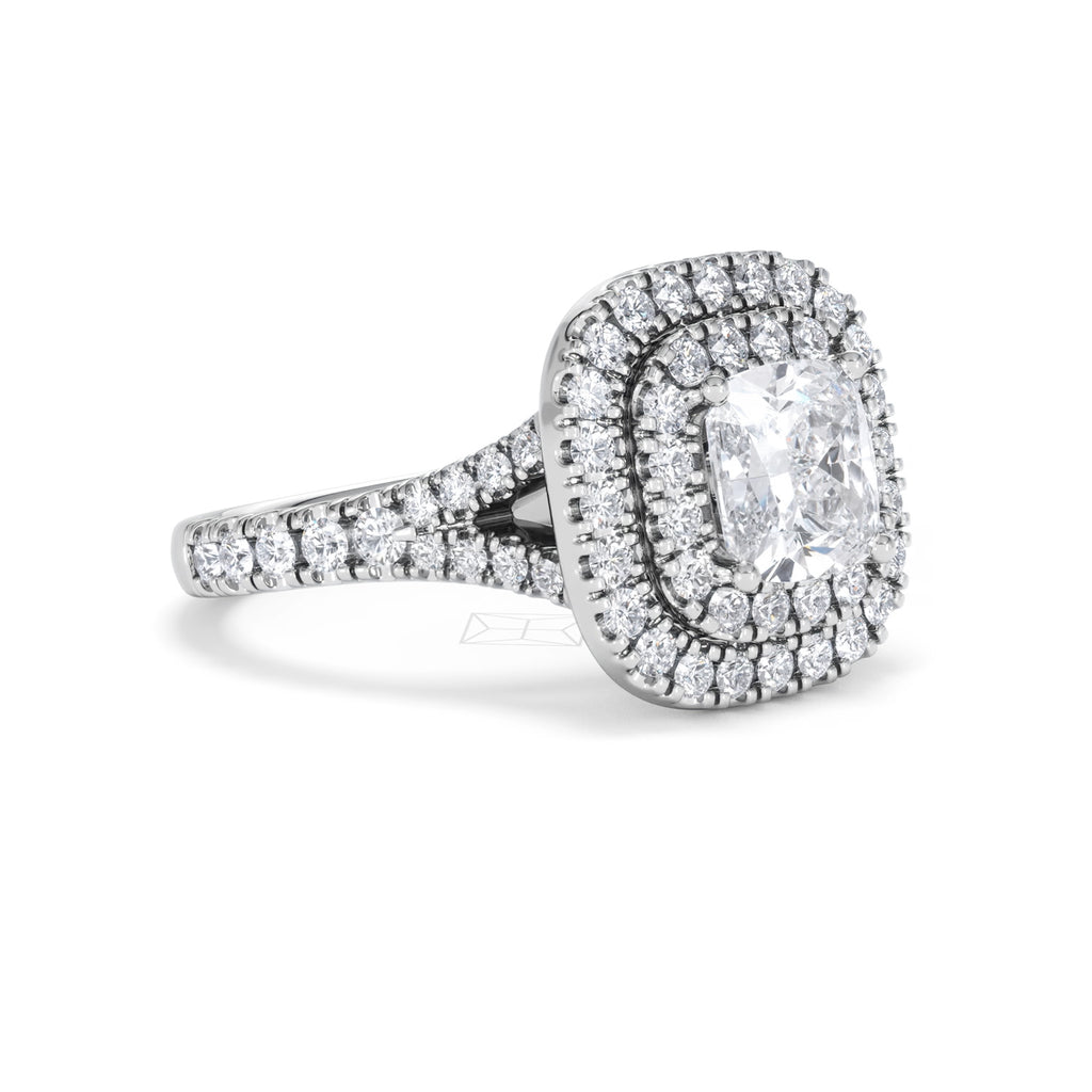 Anastasia Lab Diamond Halo Engagement Ring in Platinum 2.15ct F/VS1