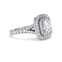 Anastasia Lab Diamond Halo Engagement Ring 18K White Gold 2.15ct F/VS1