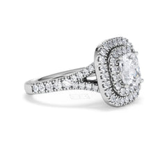 Anastasia Lab Diamond Halo Engagement Ring 18K White Gold 2.15ct F/VS1