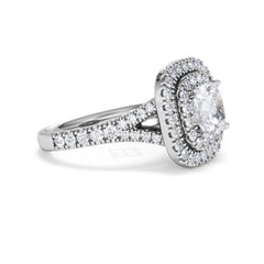 Anastasia Lab Diamond Halo Engagement Ring 18K White Gold 2.15ct F/VS1