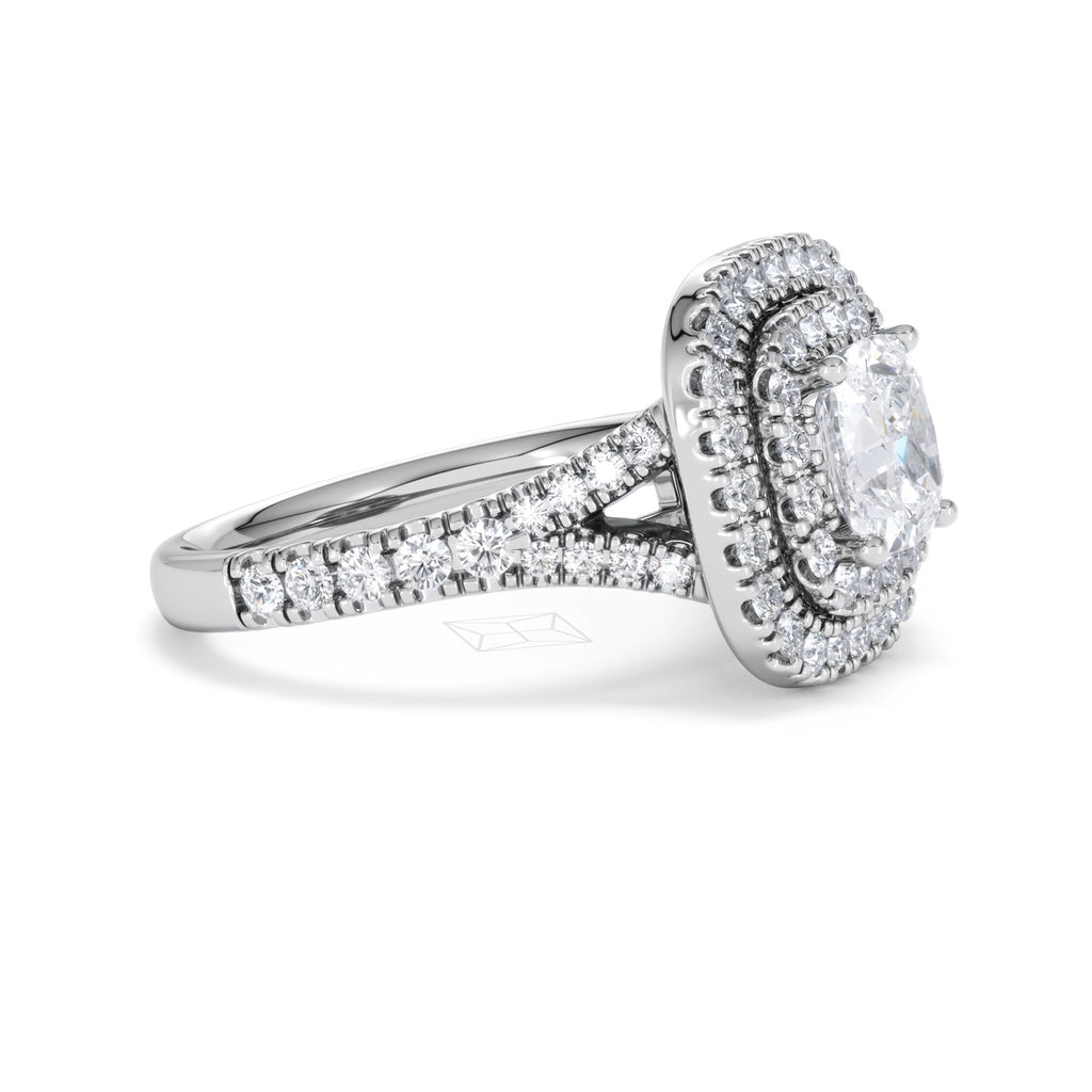 Anastasia Lab Diamond Halo Engagement Ring in Platinum 2.15ct F/VS1