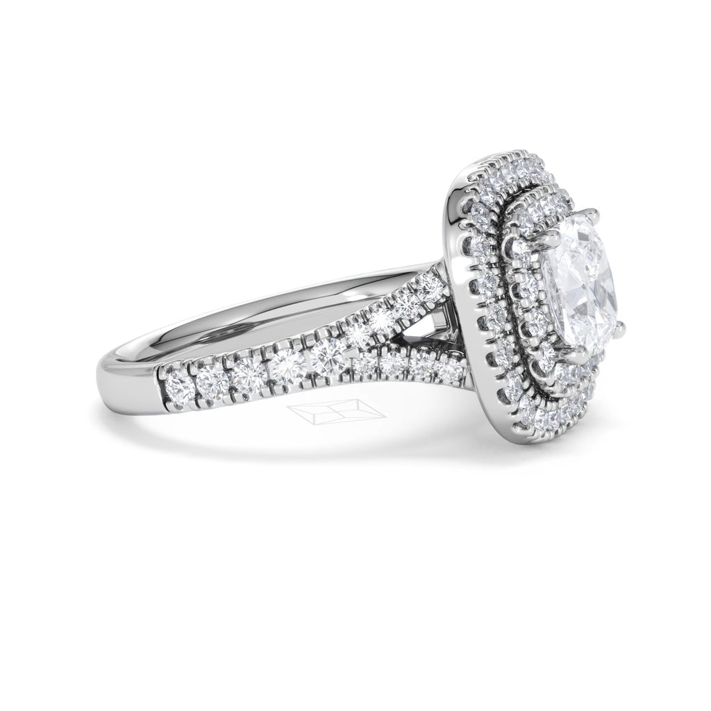Anastasia Lab Diamond Halo Engagement Ring 18K White Gold 2.15ct F/VS1