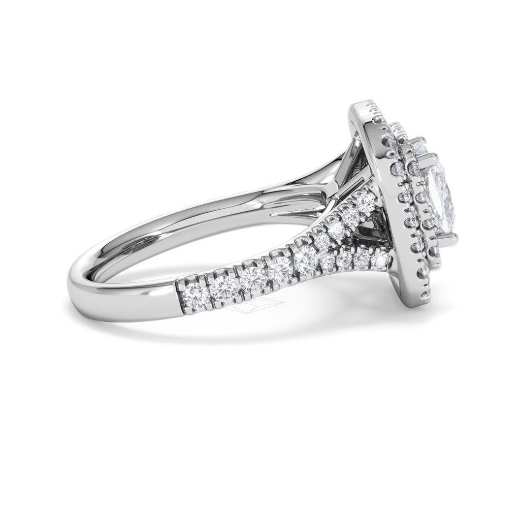 Anastasia Lab Diamond Halo Engagement Ring 18K White Gold 2.15ct F/VS1
