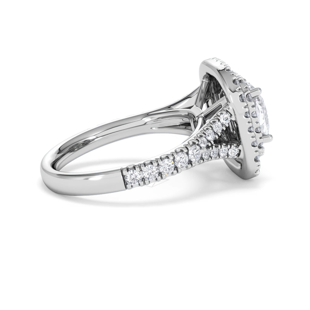 Anastasia Lab Diamond Halo Engagement Ring 18K White Gold 2.15ct F/VS1