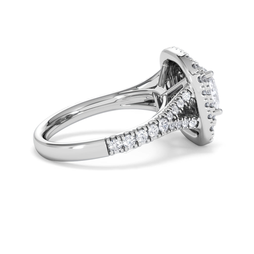 Anastasia Lab Diamond Halo Engagement Ring 18K White Gold 2.15ct F/VS1