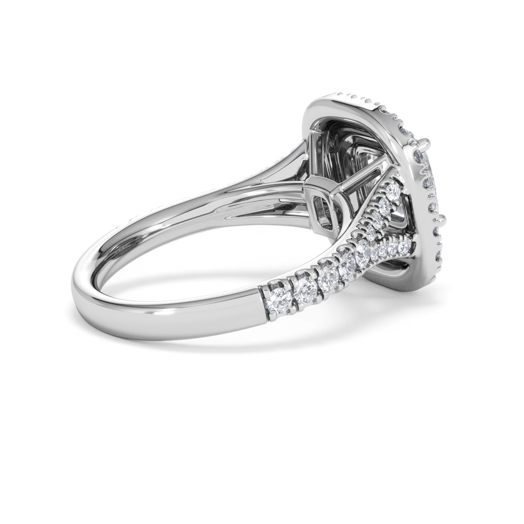 Anastasia Lab Diamond Halo Engagement Ring 18K White Gold 2.15ct F/VS1