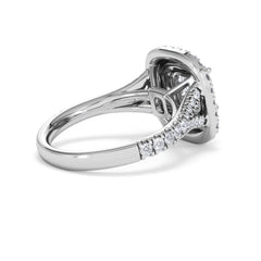 Anastasia Lab Diamond Halo Engagement Ring 18K White Gold 2.15ct F/VS1