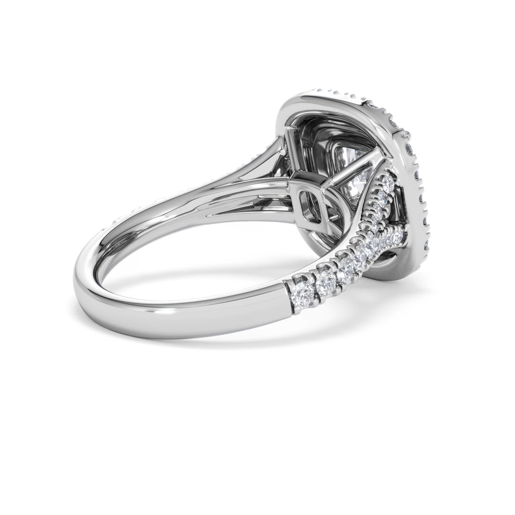 Anastasia Lab Diamond Halo Engagement Ring 18K White Gold 2.15ct F/VS1