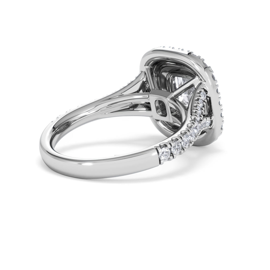Anastasia Lab Diamond Halo Engagement Ring 18K White Gold 2.15ct F/VS1
