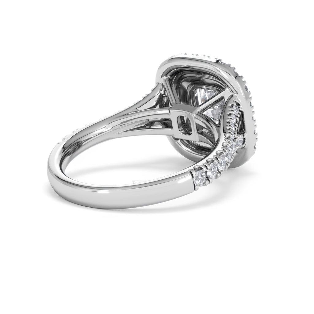 Anastasia Lab Diamond Halo Engagement Ring 18K White Gold 2.15ct F/VS1