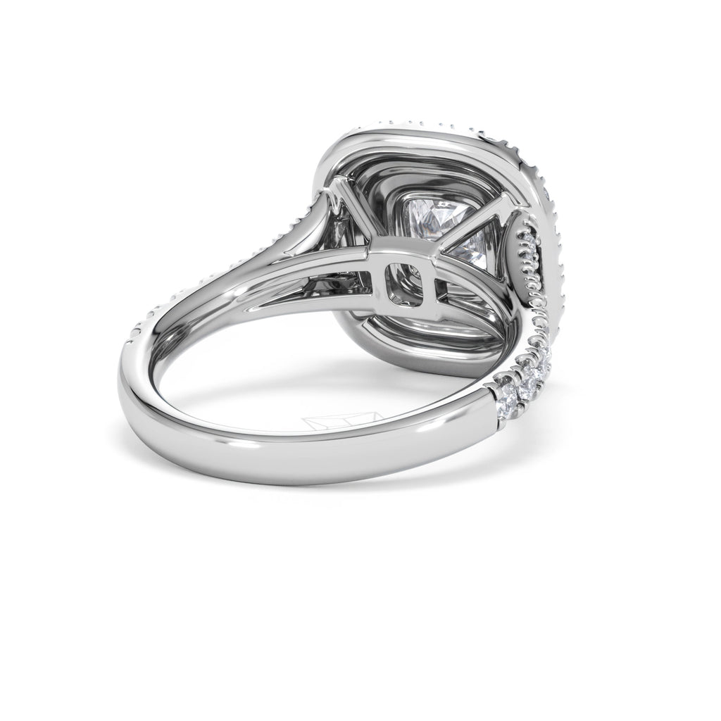 Anastasia Lab Diamond Halo Engagement Ring 18K White Gold 2.15ct F/VS1