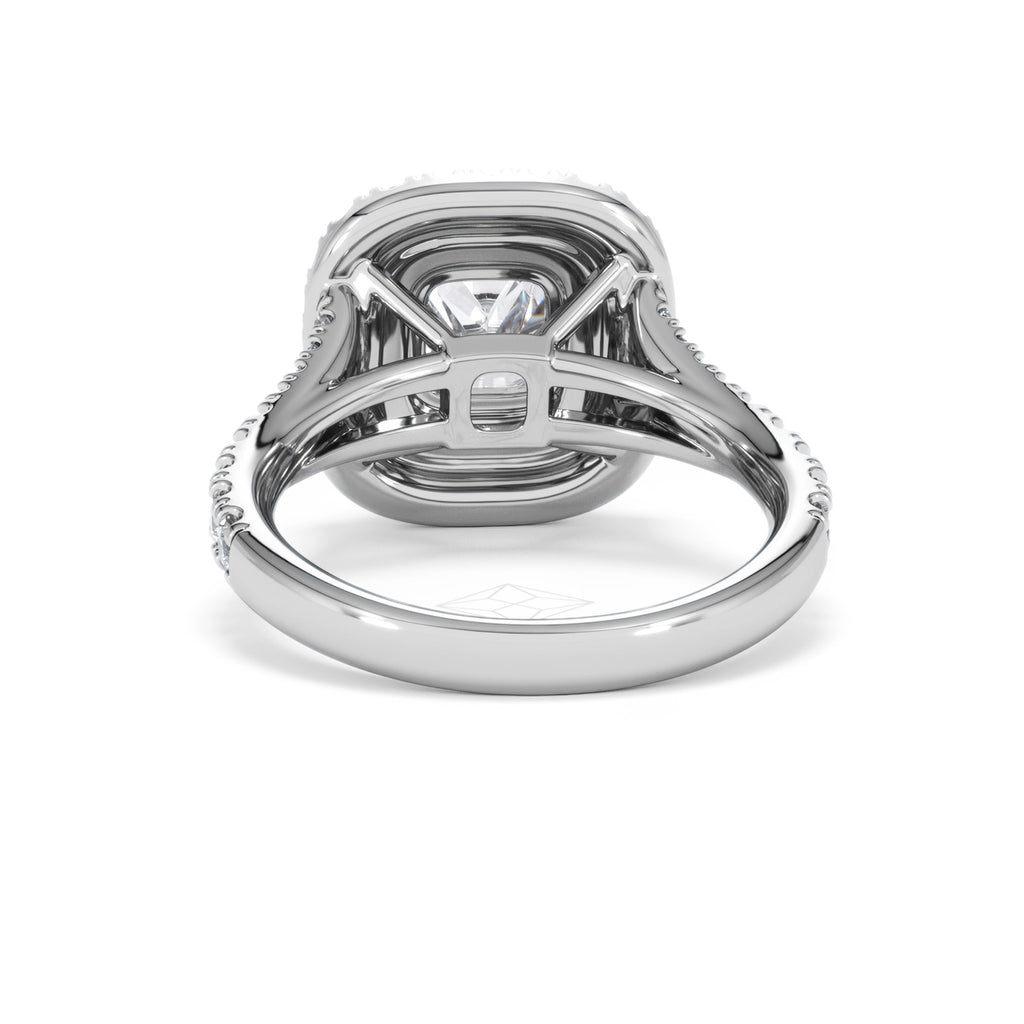 Anastasia Lab Diamond Halo Engagement Ring 18K White Gold 2.15ct F/VS1