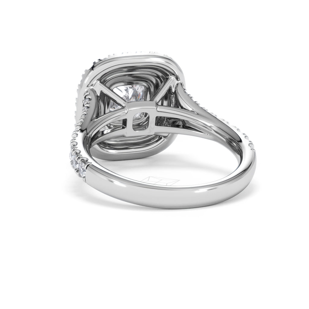 Anastasia Lab Diamond Halo Engagement Ring 18K White Gold 2.15ct F/VS1
