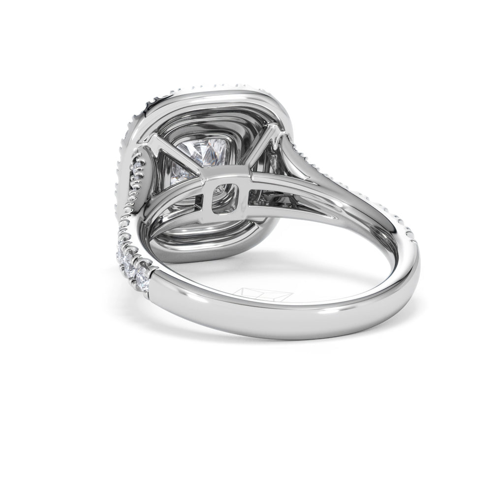 Anastasia Lab Diamond Halo Engagement Ring 18K White Gold 2.15ct F/VS1
