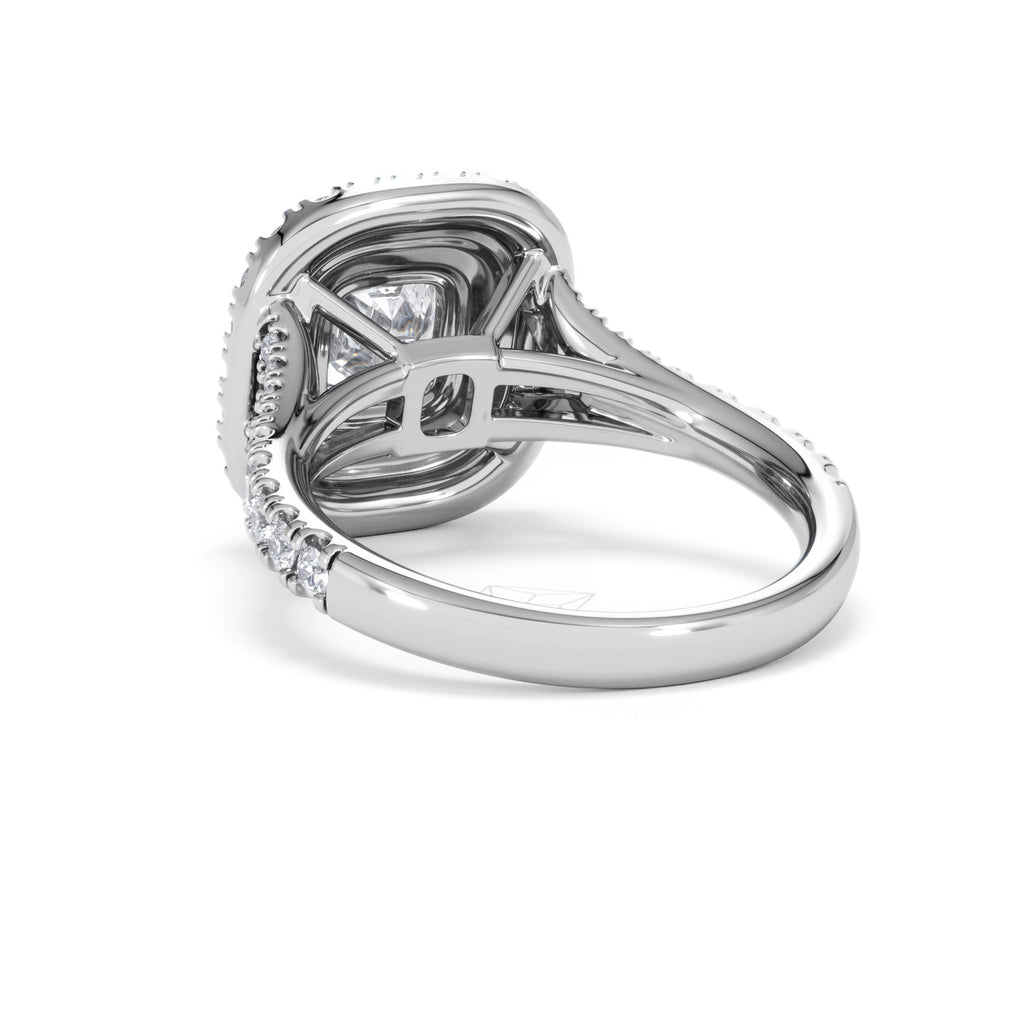 Anastasia Lab Diamond Halo Engagement Ring 18K White Gold 2.15ct F/VS1