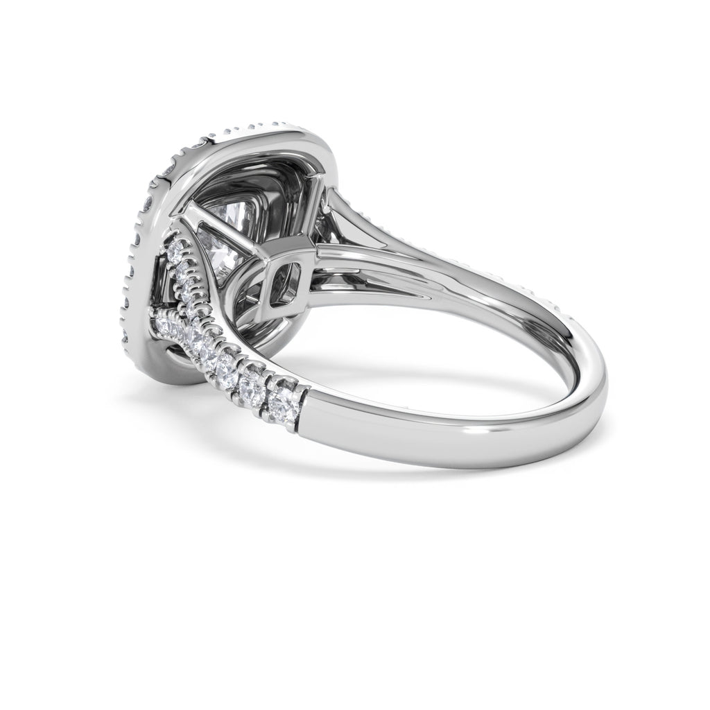 Anastasia Lab Diamond Halo Engagement Ring 18K White Gold 2.15ct F/VS1