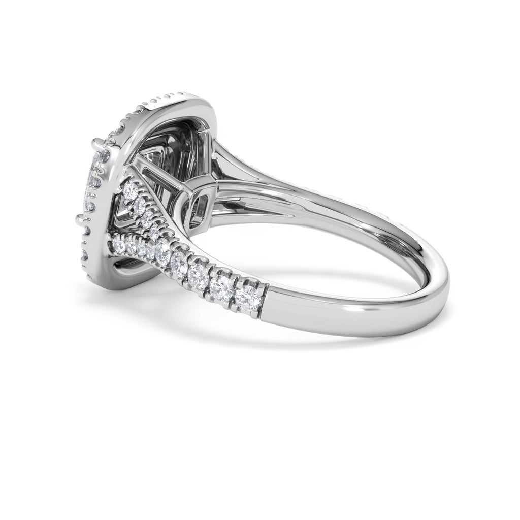Anastasia Lab Diamond Halo Engagement Ring 18K White Gold 2.15ct F/VS1