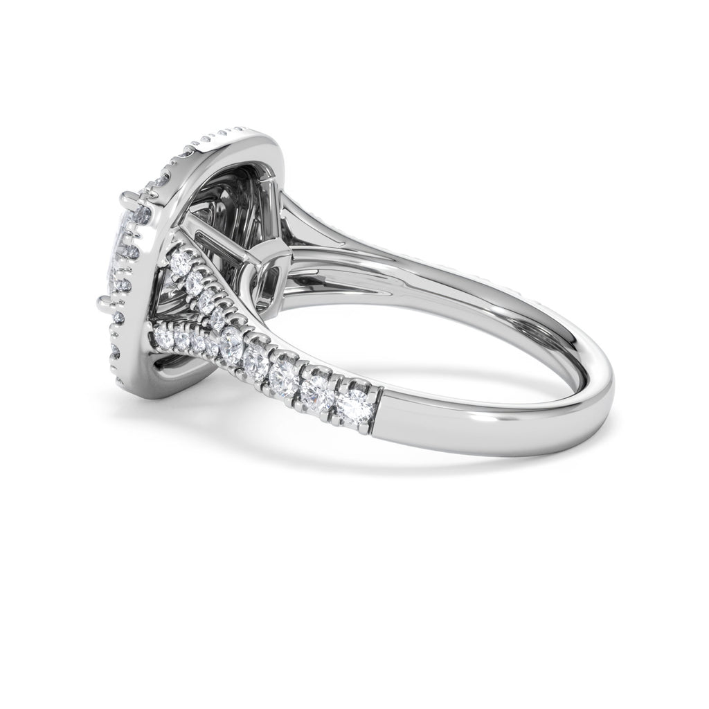 Anastasia Lab Diamond Halo Engagement Ring 18K White Gold 2.15ct F/VS1