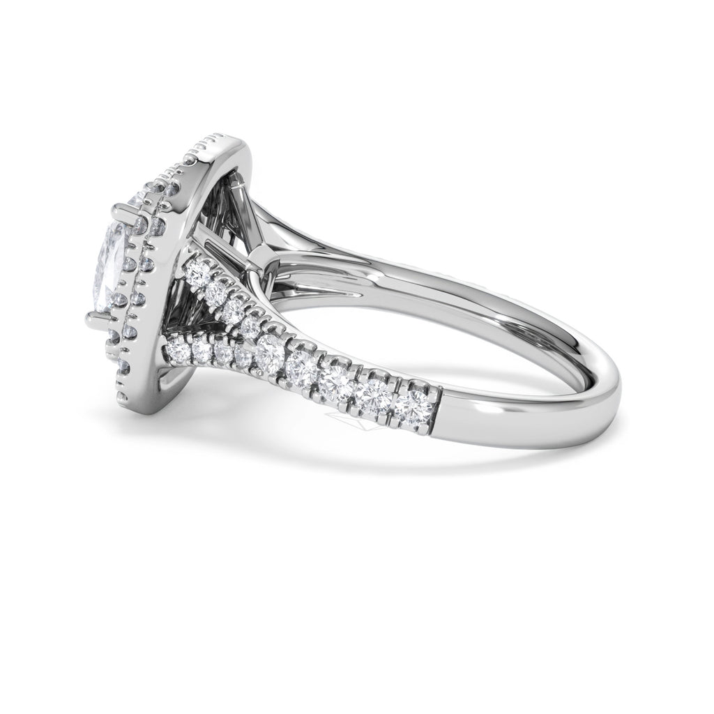 Anastasia Lab Diamond Halo Engagement Ring in Platinum 2.15ct F/VS1