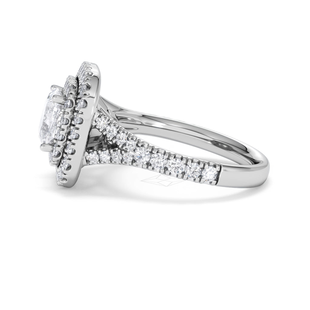 Anastasia Lab Diamond Halo Engagement Ring in Platinum 2.15ct F/VS1