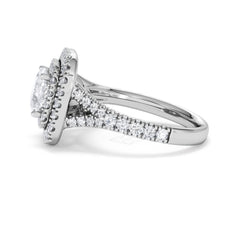 Anastasia Lab Diamond Halo Engagement Ring 18K White Gold 2.15ct F/VS1