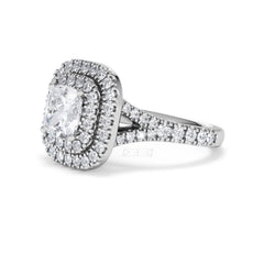 Anastasia Lab Diamond Halo Engagement Ring 18K White Gold 2.15ct F/VS1