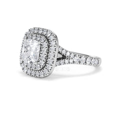 Anastasia Lab Diamond Halo Engagement Ring 18K White Gold 2.15ct F/VS1