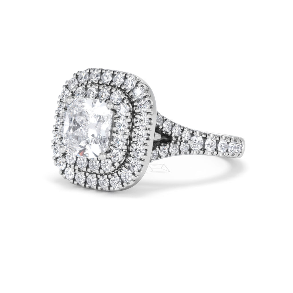 Anastasia Lab Diamond Halo Engagement Ring in Platinum 2.15ct F/VS1