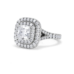Anastasia Lab Diamond Halo Engagement Ring 18K White Gold 2.15ct F/VS1