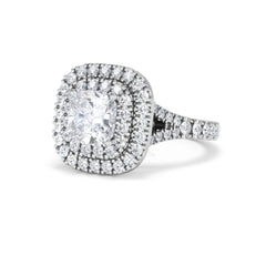 Anastasia Lab Diamond Halo Engagement Ring 18K White Gold 2.15ct F/VS1