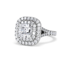Anastasia Lab Diamond Halo Engagement Ring 18K White Gold 2.15ct F/VS1