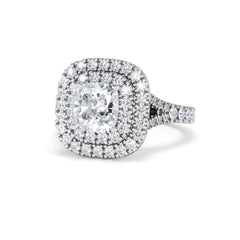 Anastasia Lab Diamond Halo Engagement Ring in Platinum 2.15ct F/VS1