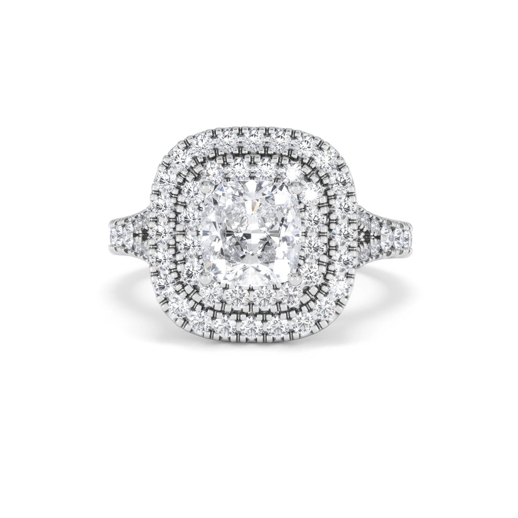 Anastasia Lab Diamond Halo Engagement Ring in Platinum 2.15ct F/VS1