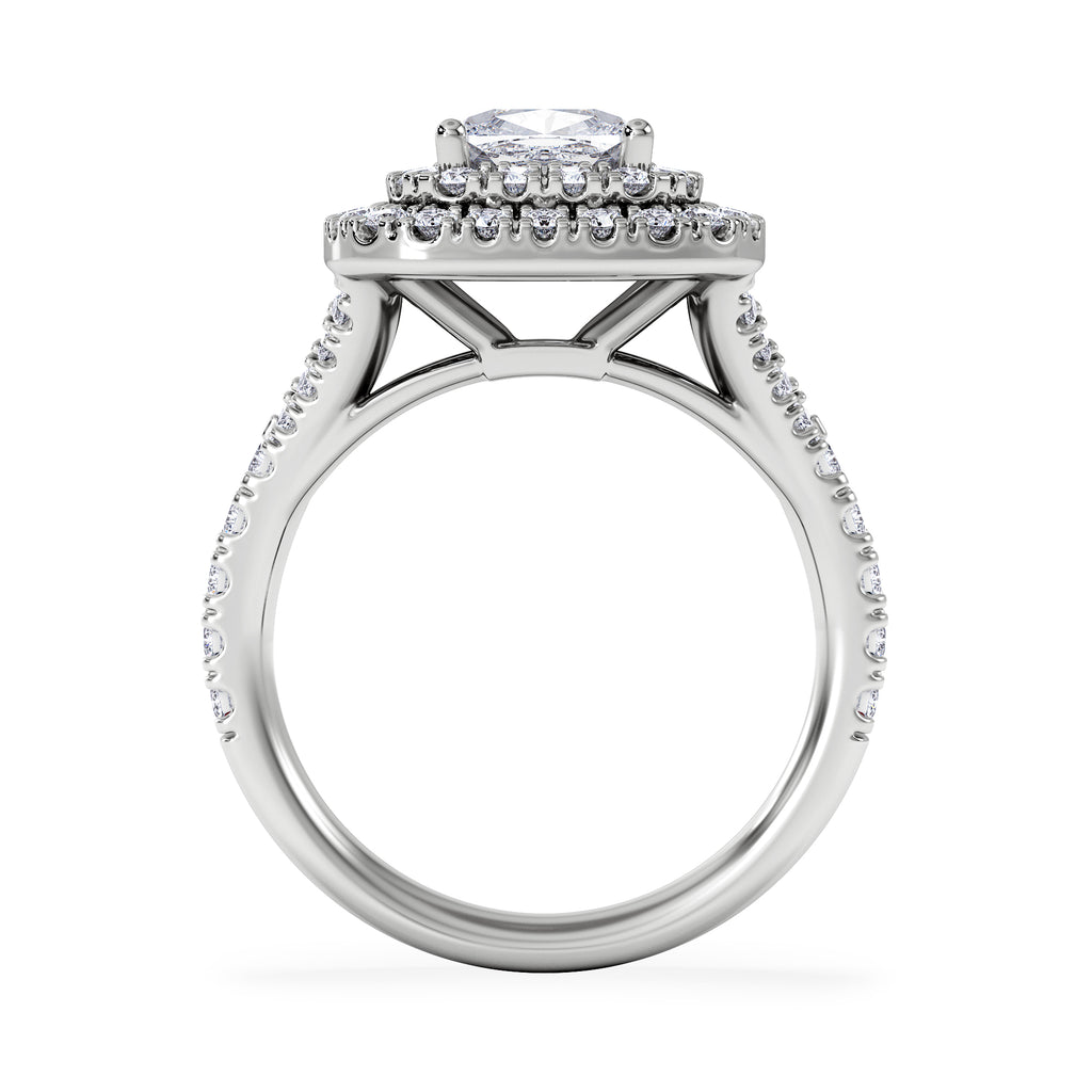 Anastasia Lab Diamond Halo Engagement Ring 18K White Gold 2.15ct F/VS1