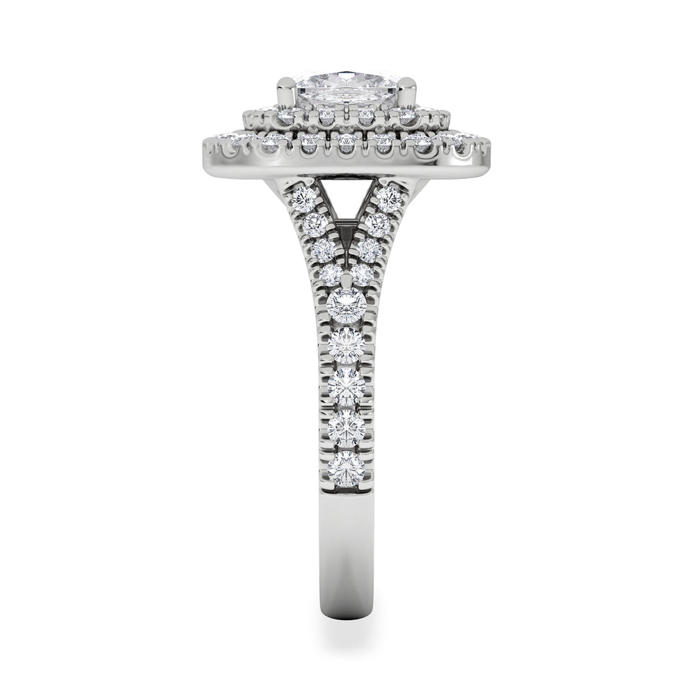 Anastasia Lab Diamond Halo Engagement Ring 18K White Gold 2.15ct F/VS1