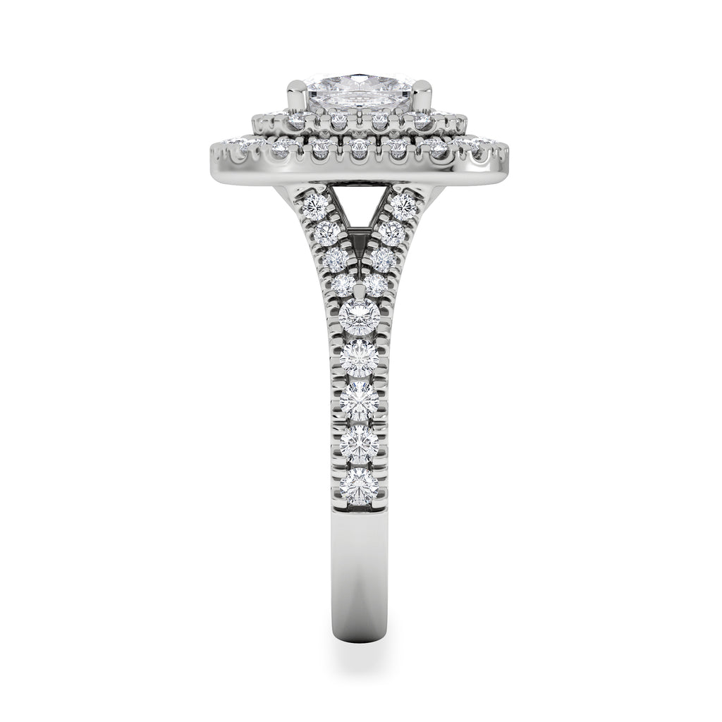 Anastasia Lab Diamond Halo Engagement Ring 18K White Gold 2.15ct F/VS1