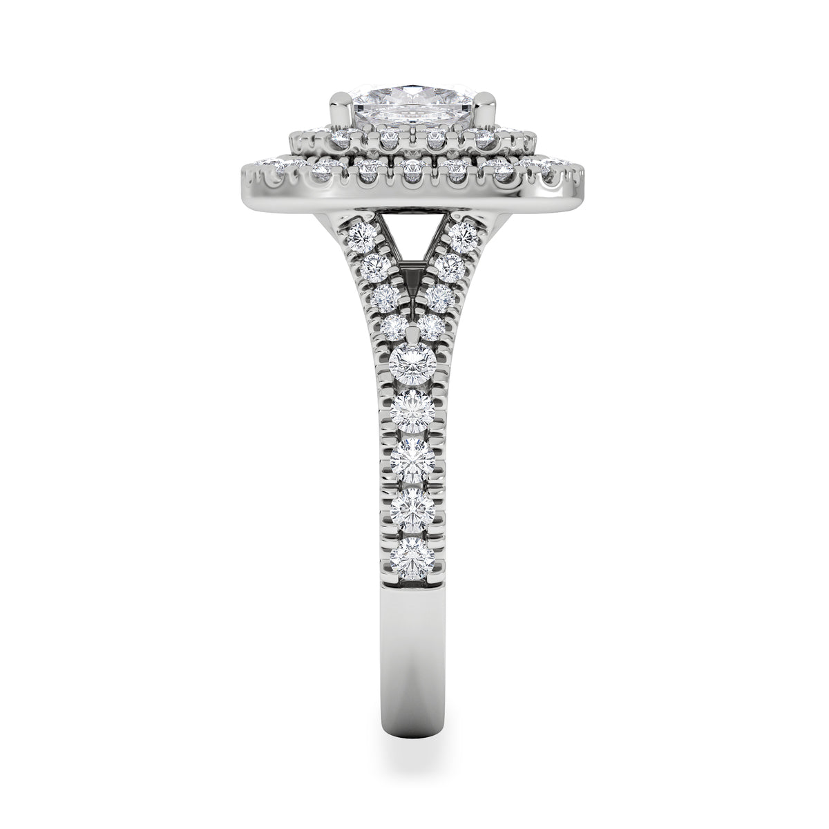 Anastasia Lab Diamond Halo Engagement Ring 18K White Gold 2.15ct F/VS1