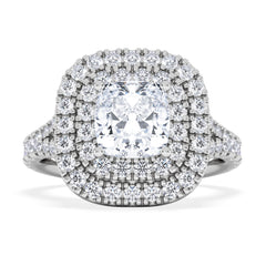 Anastasia Lab Diamond Halo Engagement Ring in Platinum 2.15ct F/VS1