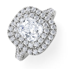 Anastasia Lab Diamond Halo Engagement Ring 18K White Gold 2.15ct F/VS1