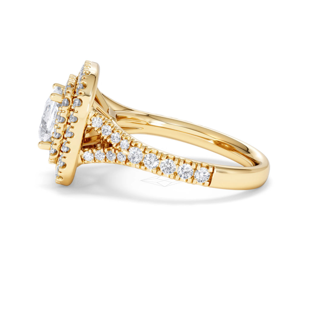 Anastasia Lab Diamond Halo Engagement Ring in 18K Gold 2.15ct F/VS1
